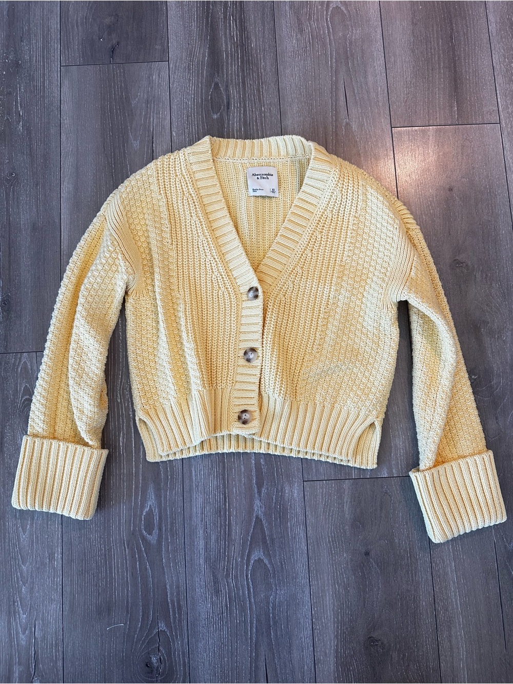 The A&F Cameron Cotton-Blend Seed Stitch Cardigan - Picture 5 of 5